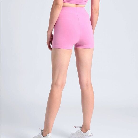 ⭕️ ADIDAS Women’s Shorts Activewear Sport Crystals Logo Pink Small - Picture 9 of 9